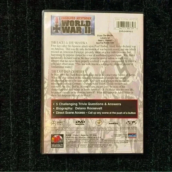 Unsolved Mysteries of World War II The Last Days of Hitler DVD Documentary - Picture 2 of 4